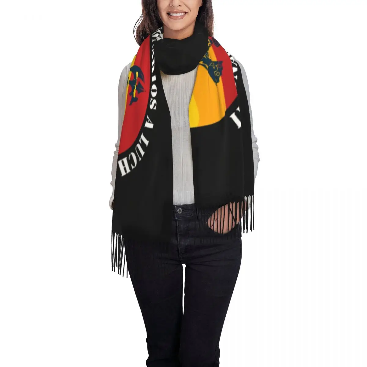 Lady Long Spanish Legion Scarves Women Winter Soft Warm Tassel Shawl Wraps Legi N Espa Ola Legionarios A Luchar Scarf