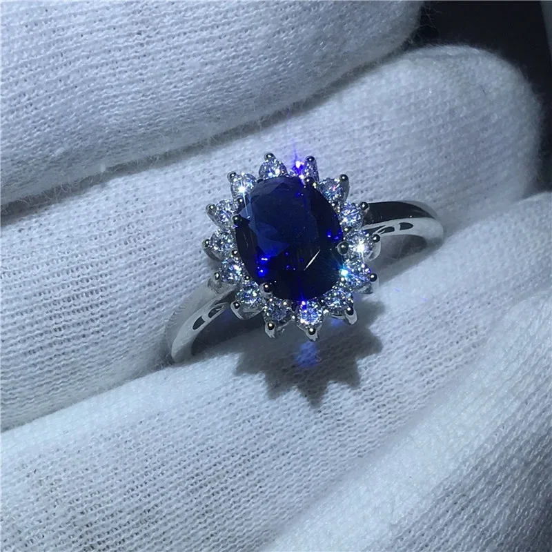 Delysia King Exquisite Women Elegant Temperament Ring Trendy Lady 2021 Sapphire Engagement Wedding Rings Size (6-10)