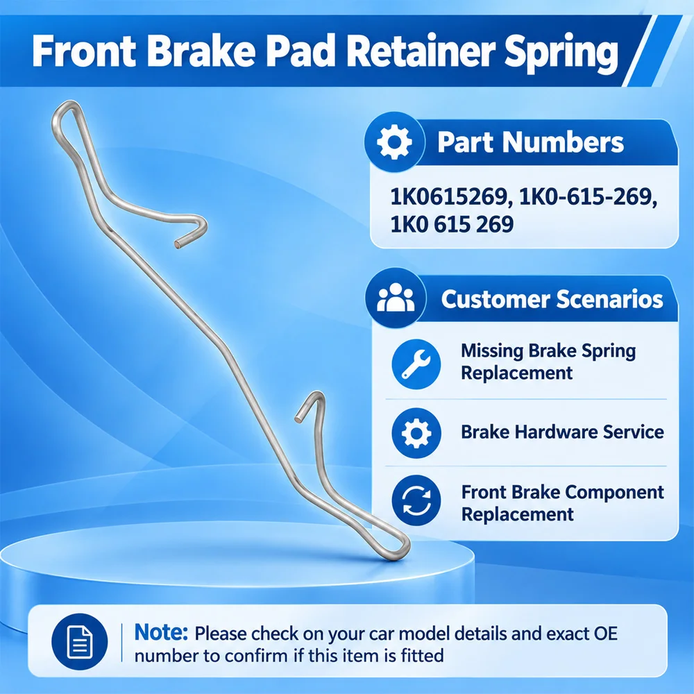 Front Brake Pad Anti Rattle Retainer Spring For VW Bora Fusca Jetta Passat 1K0615269 , 1K0-615-269