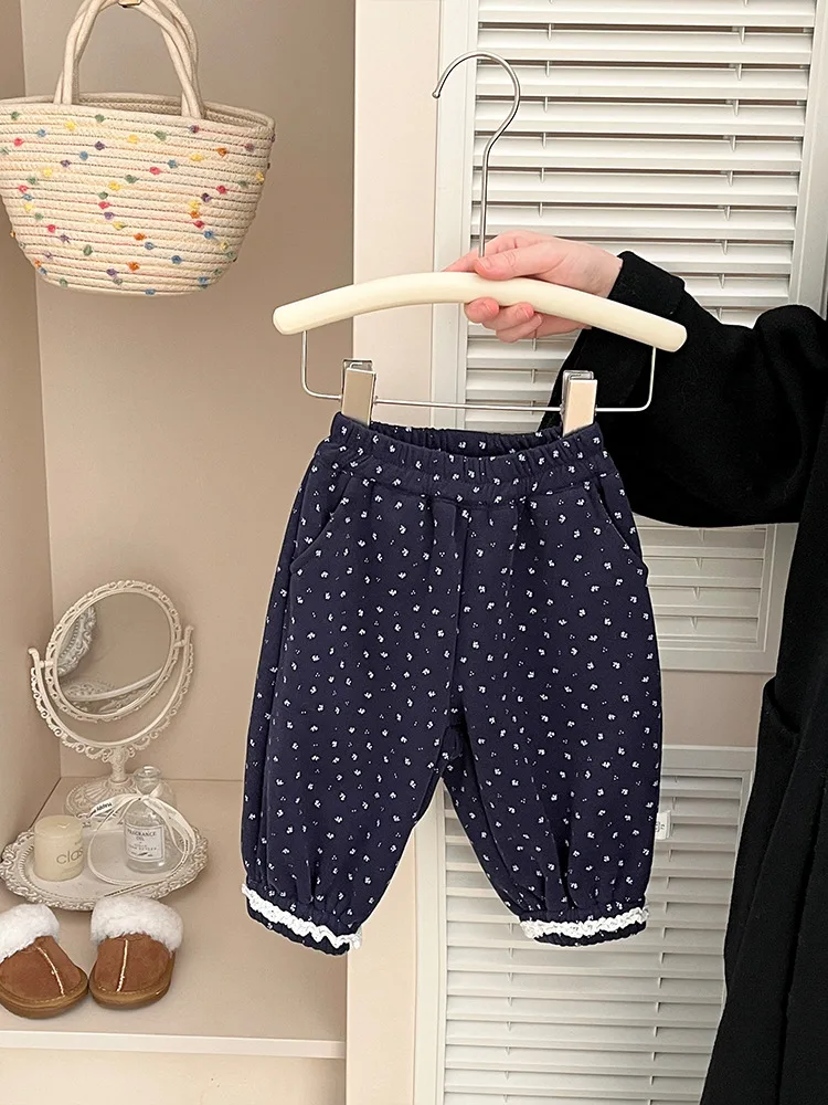 2025 شتاء جديد الطفل الصوف السراويل القطن الفتيات البولكا نقطة سراويل تقليدية زائد المخملية سميكة الرضع الفتيان بناطيل تدفئة الاطفال الملابس #3