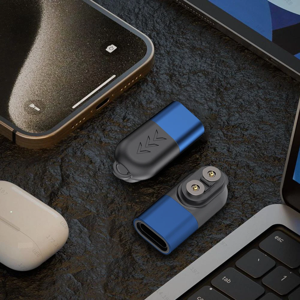 Adaptor Magnetik Tipe C dengan Pelindung Beban Berlebih Adaptor Pengisi Daya USB C Magnetik Adaptor Pengisian Daya Magnetik untuk Senter Lampu Kepala