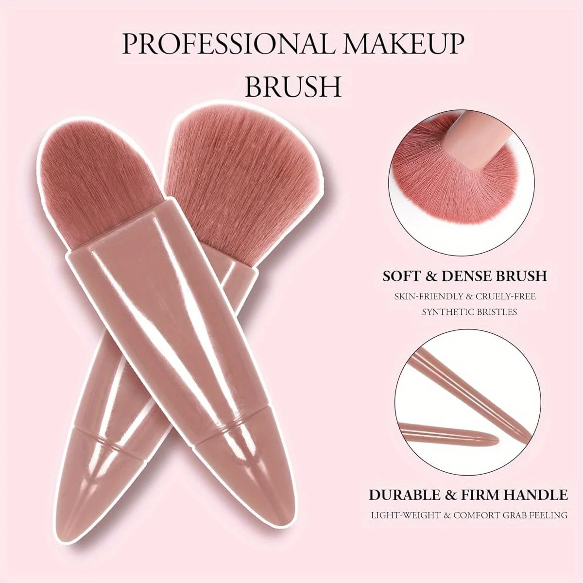 여행용 메이크업 브러쉬 세트, 5피스 전문 미니 메이크업 브러쉬 세트, 다양한 브러쉬 헤드, 컴팩트하고 휴대 가능, 보관함 포함