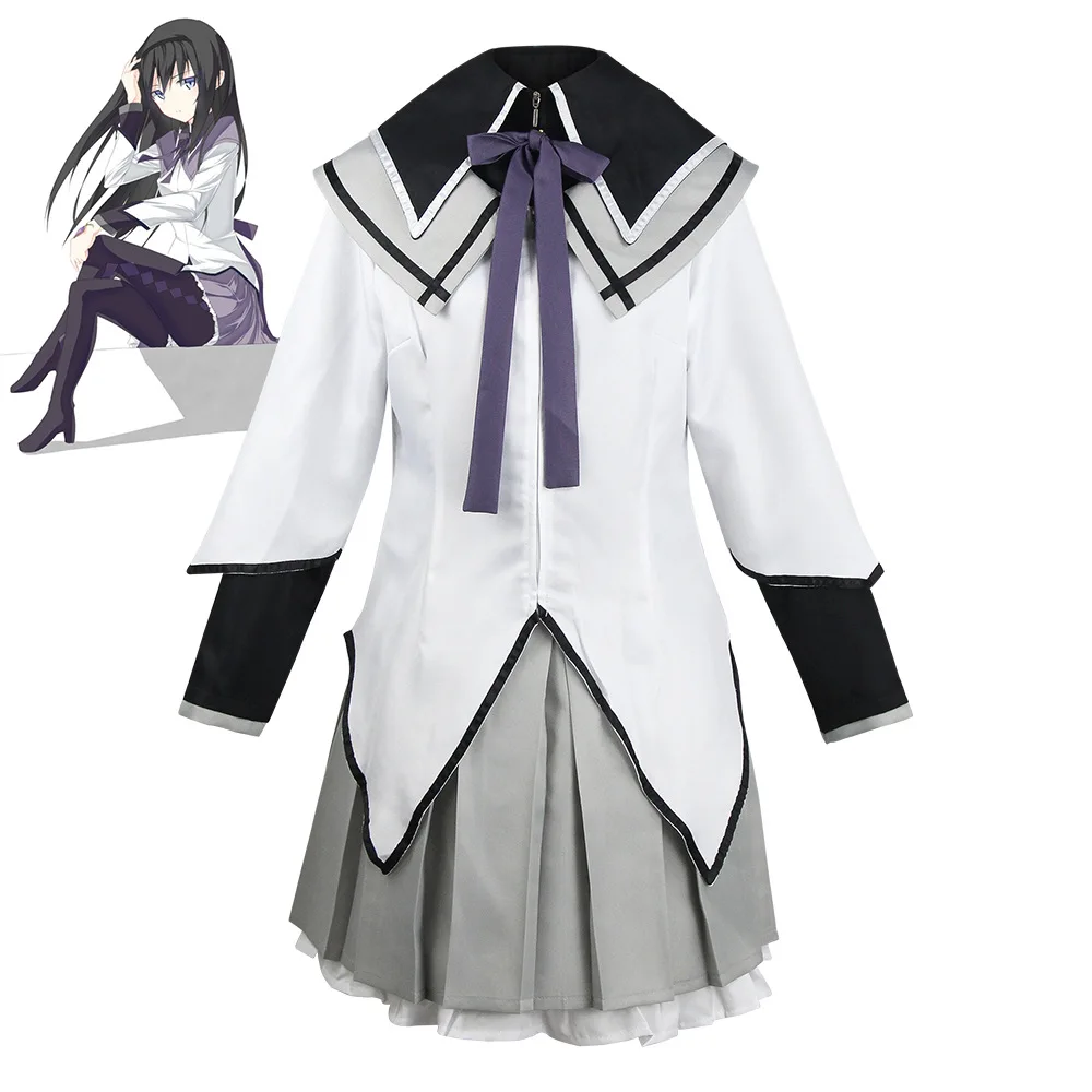 

Anime Akemi Homura Cosplay Costume Fighting Uniform Stockings Akemi Homura Outfits
