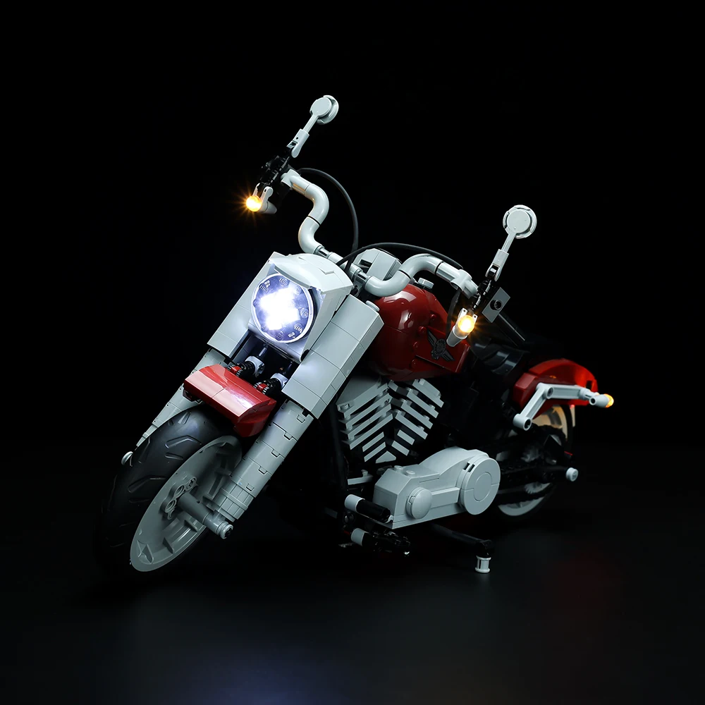 Kit de luz Led para motocicleta Harley Davidson Fat Boy, juego de bloques, modelo de motocicleta, Juguetes DIY, 10269, no incluye bloques de construcción