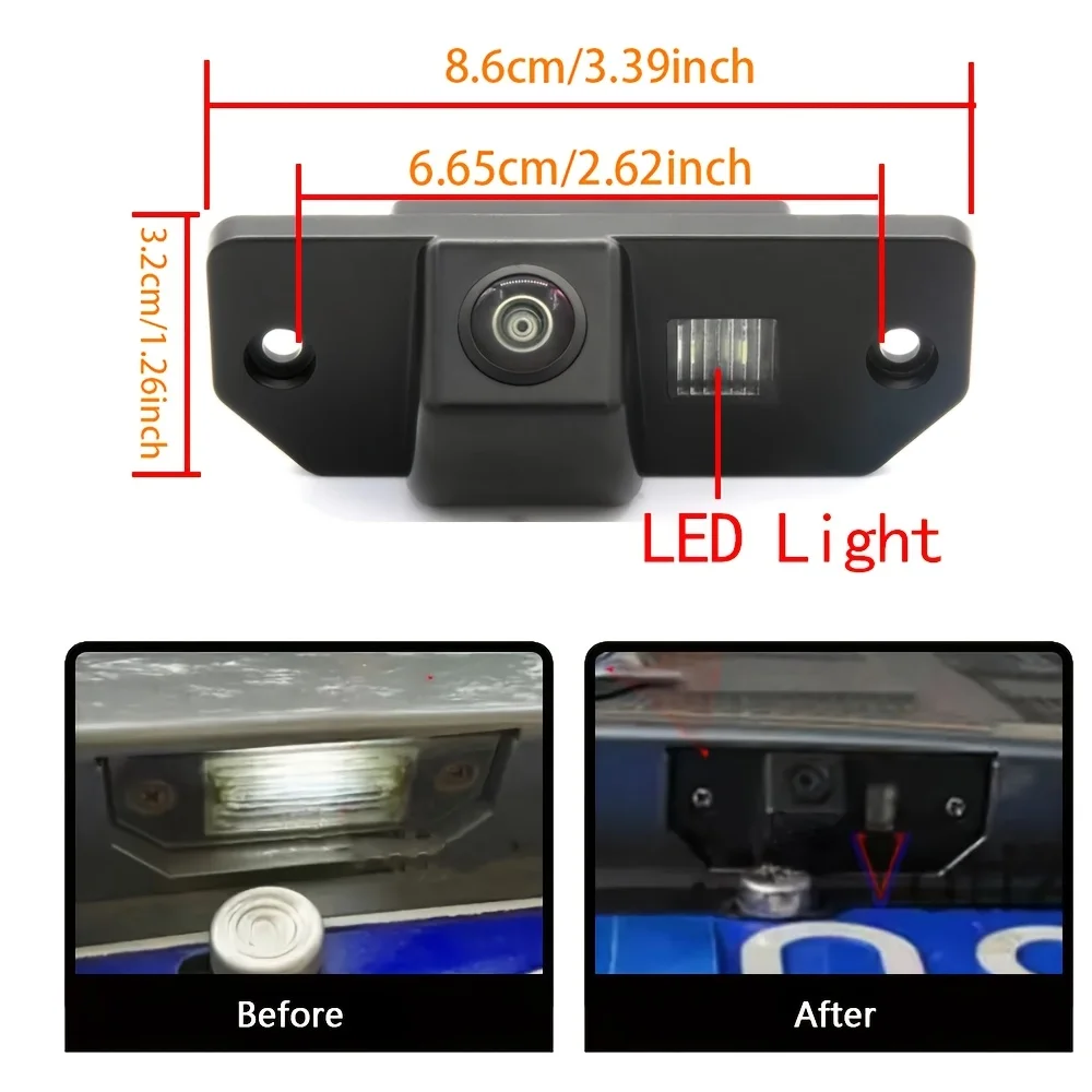 Car Rear View Backup Camera, Licence Plate Light Replace for Ford Focus C-MAX MK2 2003-2019, Direct Fit OE#:FO2875100 6M2Z13550A