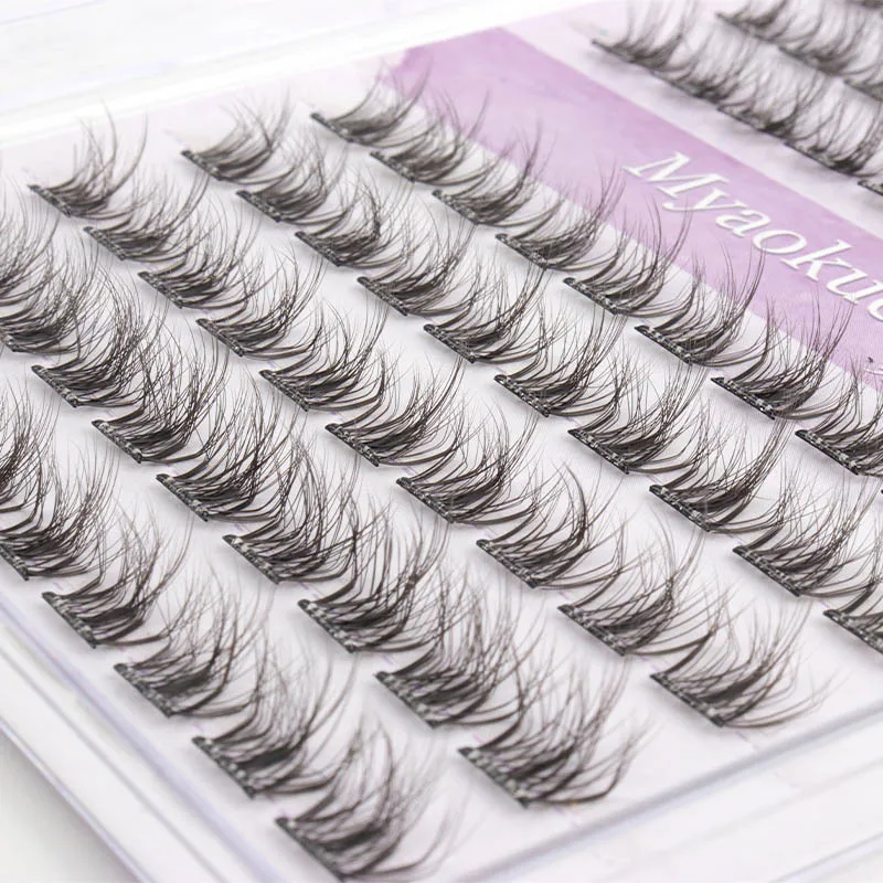 1/2Box 10-Row Glue-Free False Eyelashes Lazy 3-Step Application Sunflower Style Clusters