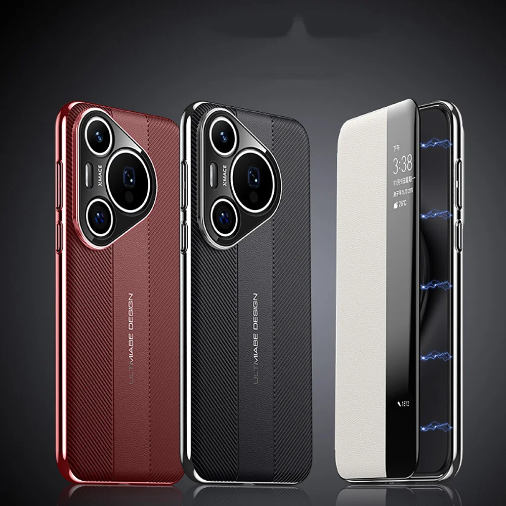 حافظة لهاتف هواوي بورا 80 الترا حافظة فاخرة راقية للأعمال حافظة جلدية مغناطيسية Pura 70 Pro Plus