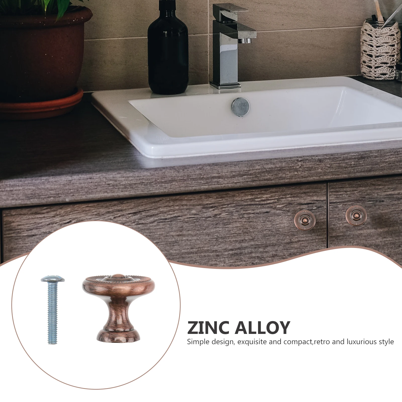 

4pcs Vintage Furniture Pull Handle Cabinet Door Knob Zinc Alloy Drawer Pull Sturdy Decorative Handle For Kitchen