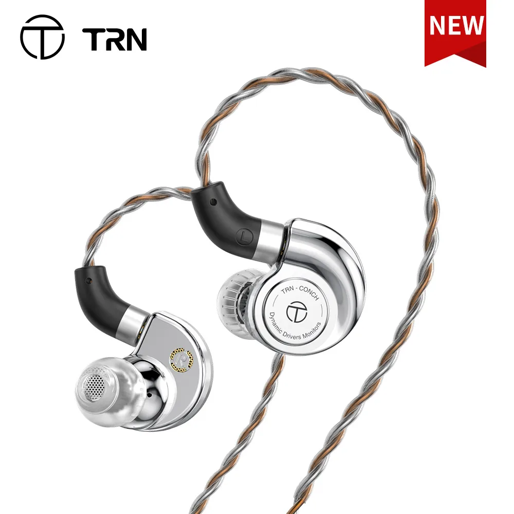 TRN Conch High-performance DLC Diaphragm Dynamic HiFi Earphones In-Ear Monitor with Detachable Cable for Audiophile Musician