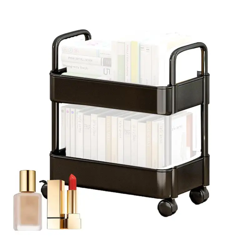 2 Tier Rolling Storage Cart On Wheels With Large Space Multifunctional Trolly Storage Organizer Rack For Kitchen Home Accessory