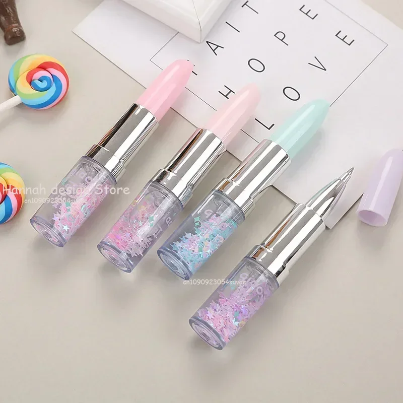 

Новинка, шариковая ручка с губной помадой, портативные фирменные рекламные ручки, маленькие свежие чернила 0,5 мм, школьные канцелярские принадлежности, подарок для девочки