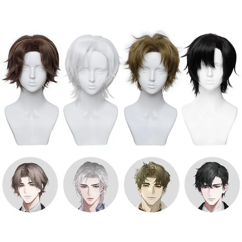 Cosplay Wig Beyond the World Anime Wig Hakugen Short Anime Game Role-Play Wig Male Anime Synthetic Wig Bangs Anime Game Cosplay