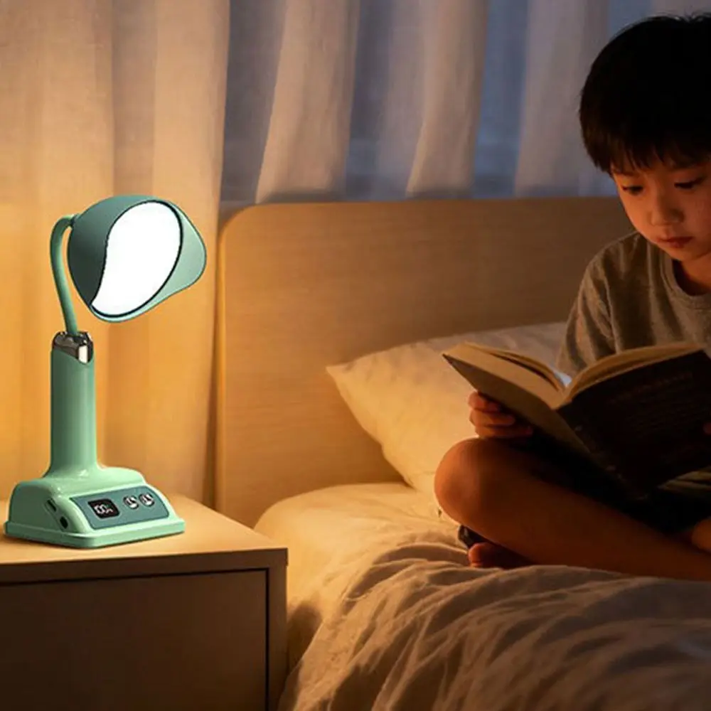 

Eye Protection LED Desk Lamp Dimming Function USB Charging Reading Table Lamp Flexible Digital Display Room Bedside Lamp