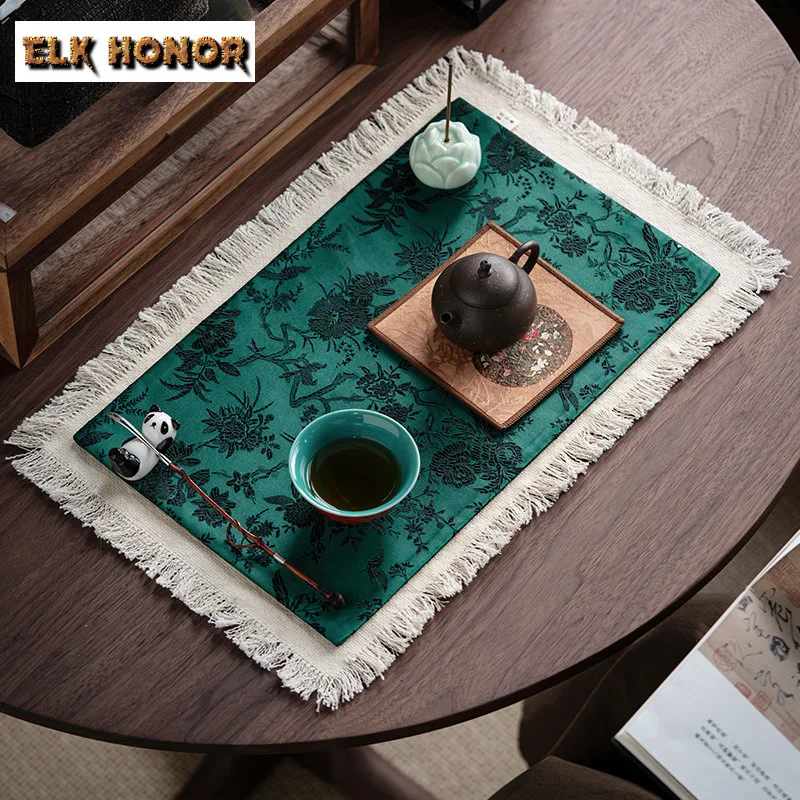 

Happiness Appears On The Eyebrows Begonia Tea Table Mats Elegant Drink Coaster Dinner Table Cloth Mat For Tea Equipment Craft
