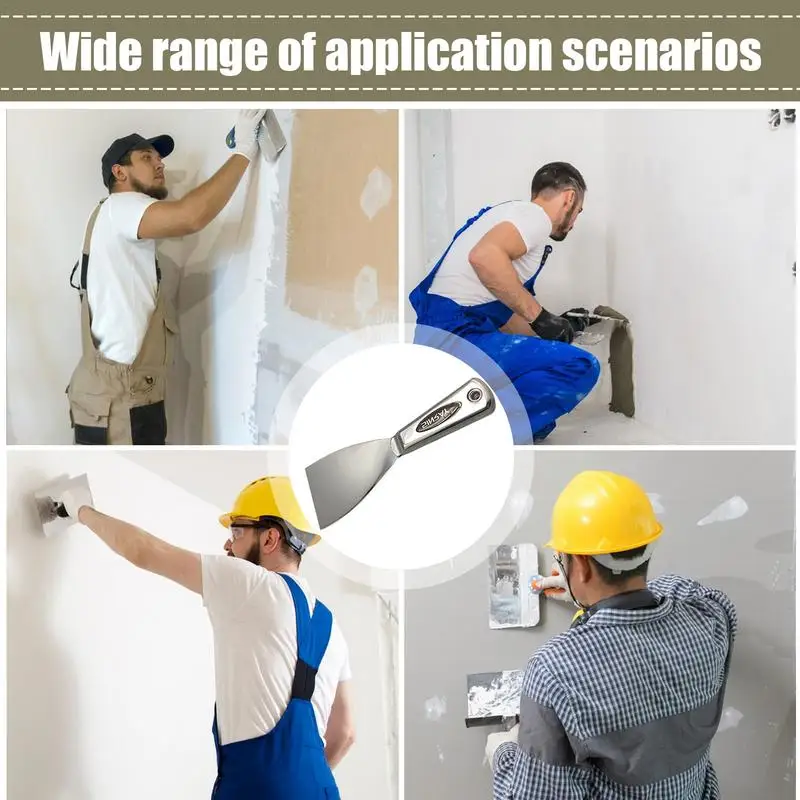 Paint Scraper Stainless Steel Scraper Tool Floor Scraper Spackle Wall Repair Paint Spatula Trowel Concrete Tool For Removing