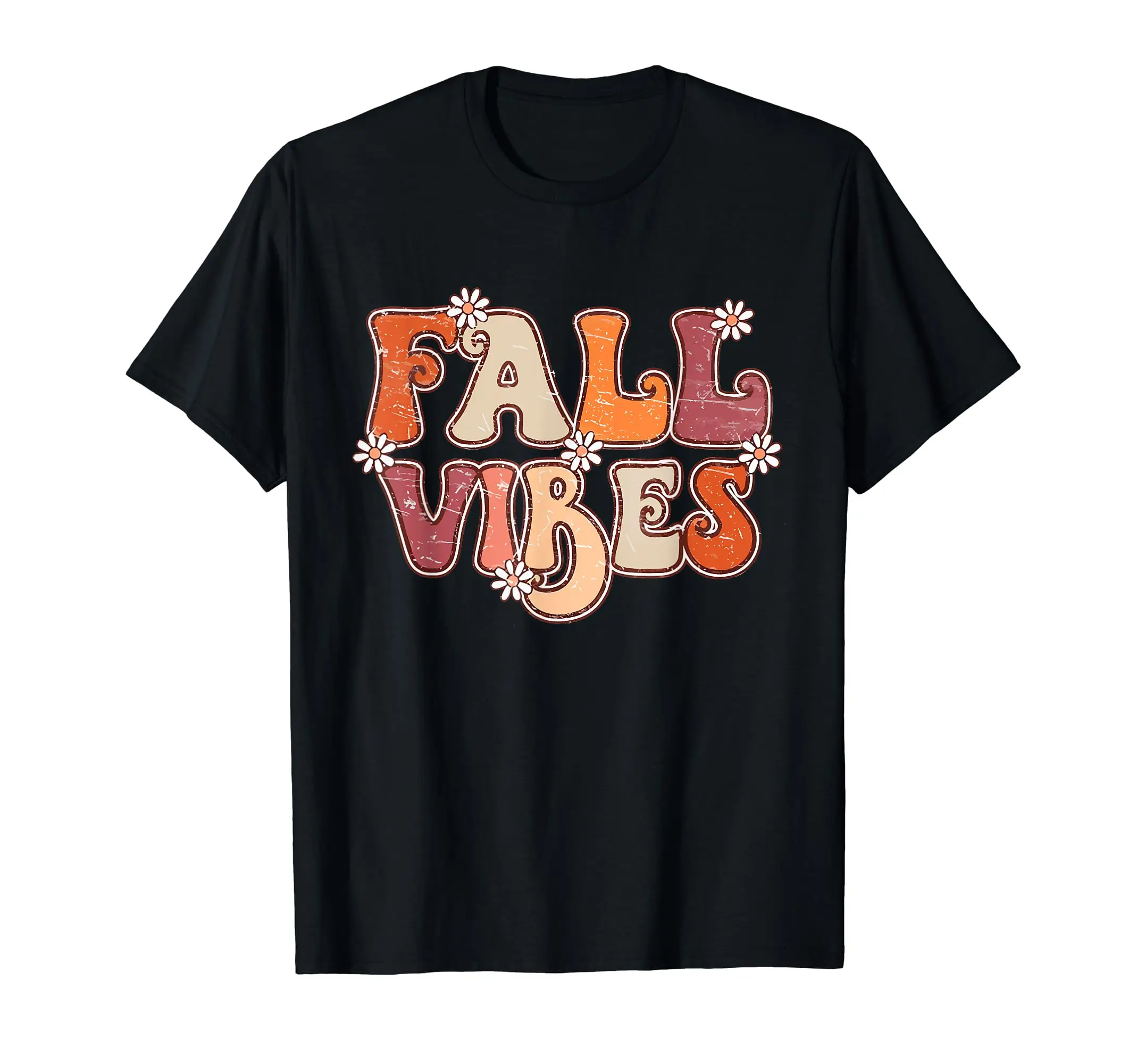 

Fall Vibes, Vintage Groovy Fall Season Retro Leopard Autumn T-Shirt Easy to Wear Simple Practical not Easy to Shrink Durable