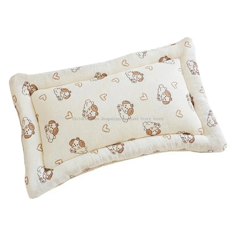 Dotted Patterned Pillow with Rabbit Bear Pattern Cotton Pillow with Dotted Pattern Lightweight for Baby Gift