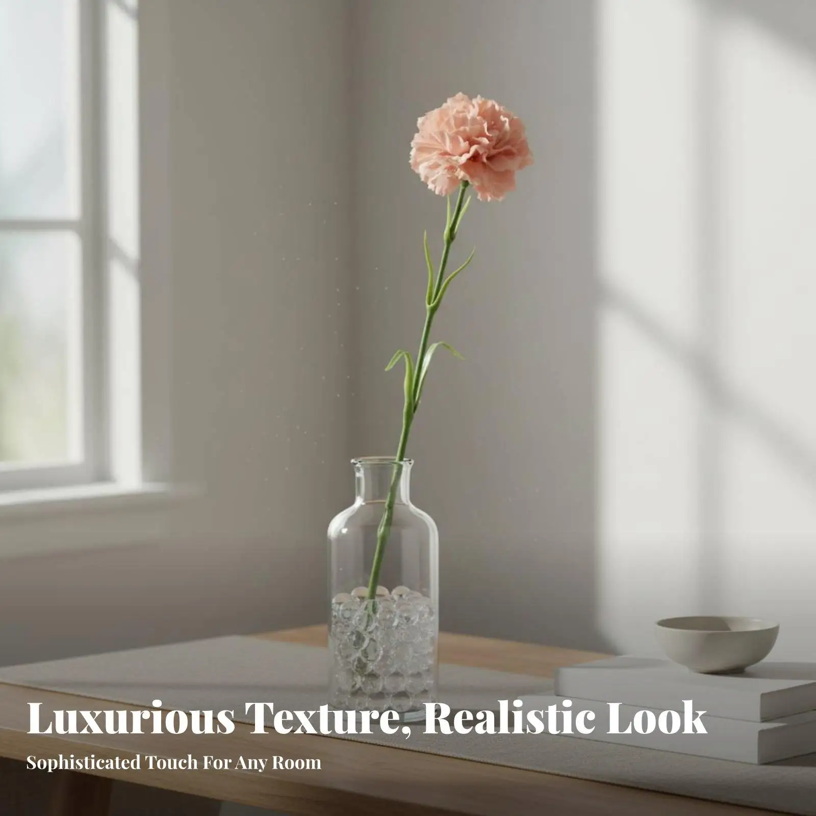 Simulation Carnation Moisturizing Process Real Flower Imitation Silk Cloth Stem for Dining Room Arrangement