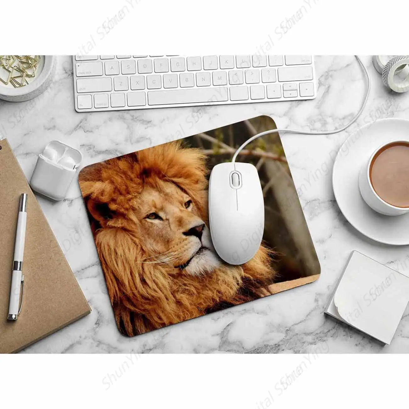 African Lion Anti Slip Rubber Mouse Pad Is Suitable For Computer Mouse Pads In Computers Laptops Games Offices And Homes