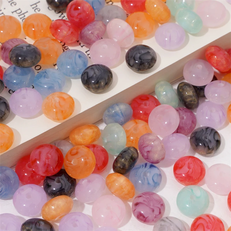 10/30Pcs/bag 10x6mm Resin Tri Color Abacus Beads Wheel Beads Spacer Beads For DIY Jewelry Necklace Bracelets Making Accessories