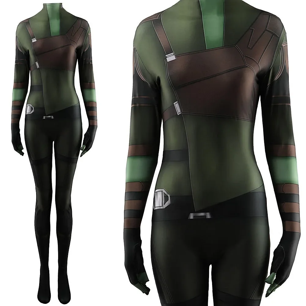 Wächter Gamora Cosplay Kostüm Superheld Spandex Zentai passt Mädchen Gamora Bodysuit Overall Halloween Kostüm für erwachsene Kinder