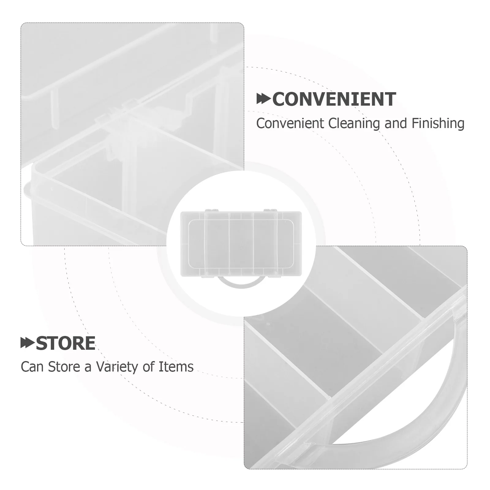 

Plastic Wear resistant Toolbox Compartments for Craft Bead Office Storage Case Small Parts ganizer Longevity Reliable Daily Use