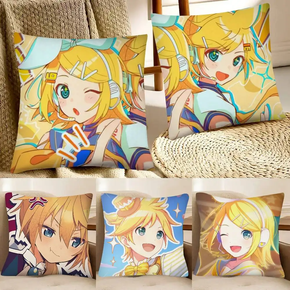 Ute Vocaloid Singer Rin And Len Pillow Case Fashion Square Pillowcase Bedroom Sofa Room Ins Decoration Leisure