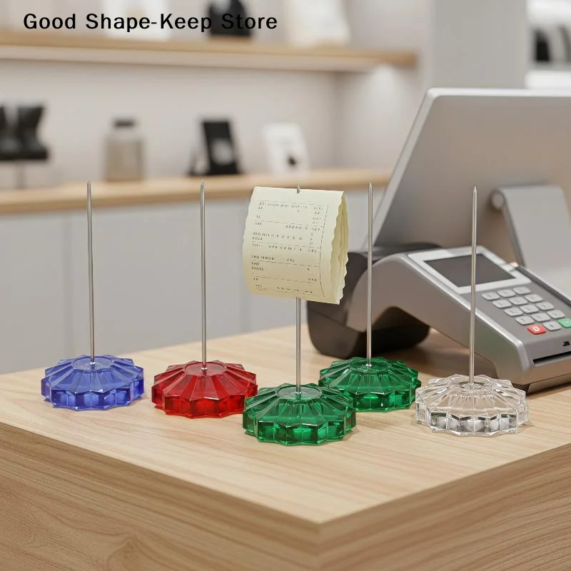 dailyBill Fork Note Holder Straight Rod Receipt Spike Scratch-resistant Plastic Base for Restaurant Office Cafe Counter Use