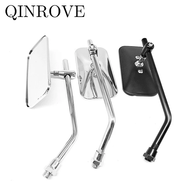 Universal Motorcycle Rear View Mirrors Retro Square Side Convex Mirror Cafe Racer for Suzuki SV650 V-Strom 250 Kawasaki Z650 ER5