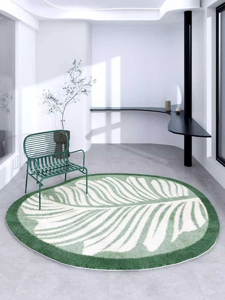 

Irregular Creative Green Plants Carpet Large Size Living Room Carpets Artistic Home Decoration Rug Comfortable Soft Bedroom Rugs