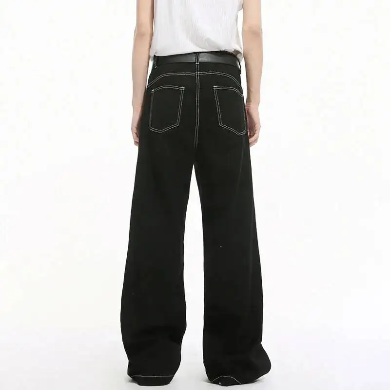 LUZHEN Simplicity Men's New Casual | Spring American Bright Line Jeans Chic Versatile Designer Vintage Male Cowboy Pants JY8122
