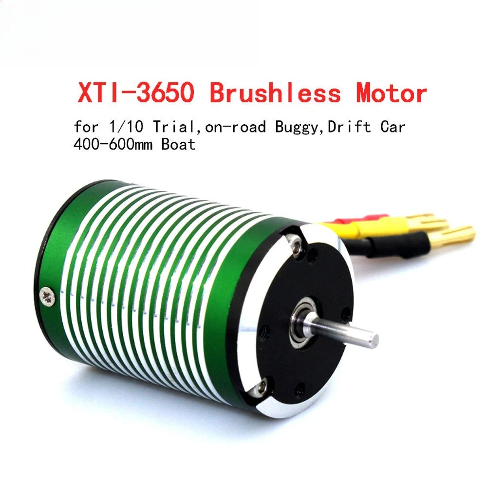 3650 Inner Rotor Brushless Motor, 4 Poles Brushless Motor for 1/10 RC Off-Road Monster Truck Short Course Crawler Car