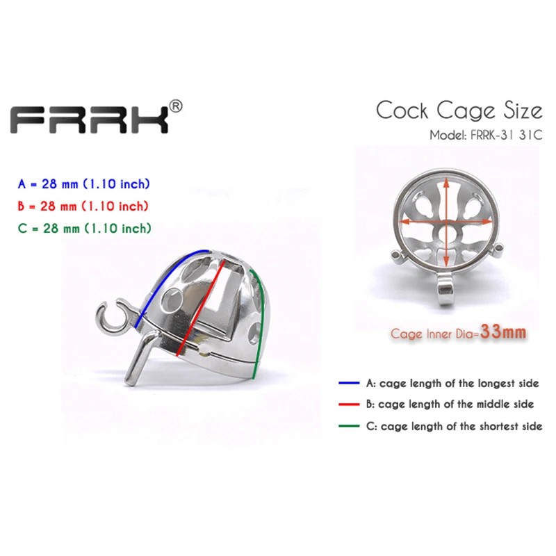 FRRK Chastity Cage Ultra Small Authentic Metal Cock Device Steel Bird Lock Penis Rings Large BDSM Bondage Sex Toys for CBT