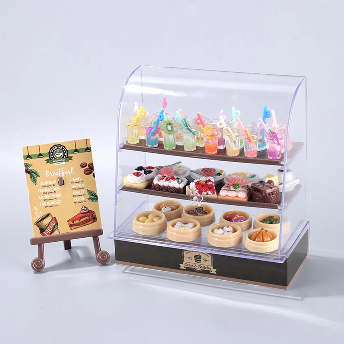 Casa de muñecas a escala 1:12, decoración de tienda de pasteles en miniatura, soporte de panadería, juego de comida, modelo de casa de juego para niña, regalo, juguete de cocina