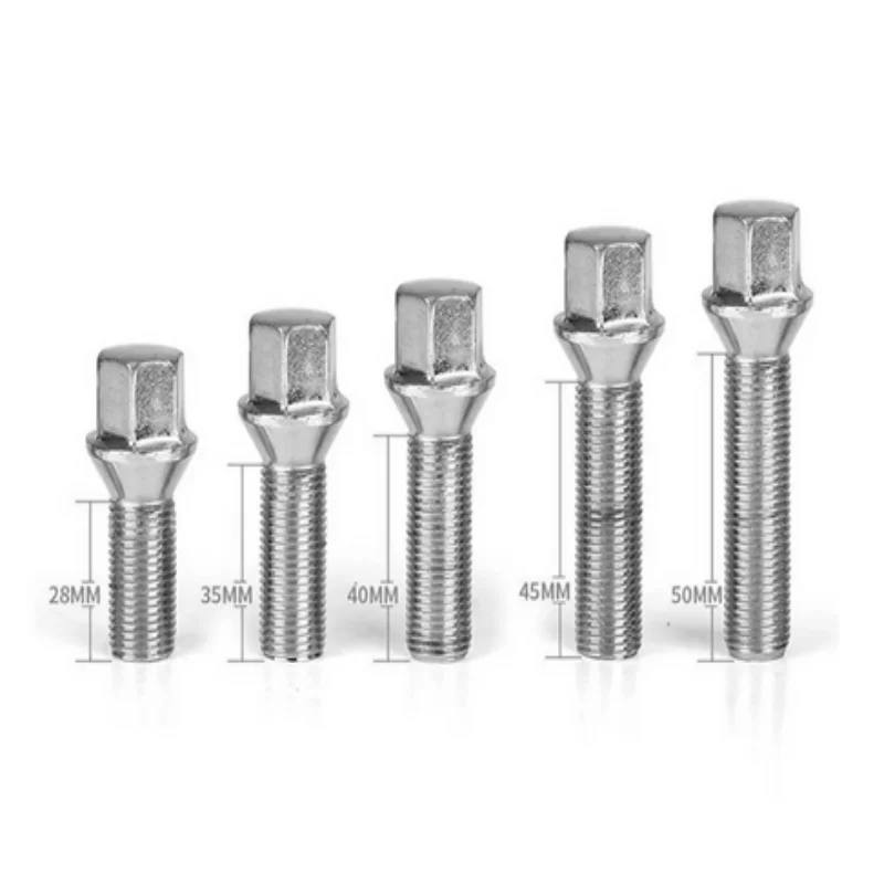 10PCS Nuts Suit For BMW x1x3x5x6x73series 28/35/40/45/50mm Lengthen Steel Wheel Bolts M14 x 1.5 M12*1.5 M14*1.25 M12*1.25