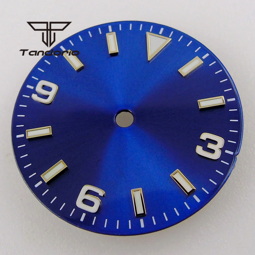 Blue/Black 29mm Watch Dial Fit NH35 NH36 Miyota8215 Mingzhu2813 ETA2824 2836 Rose Gold/Gold/Silver Edge Marks Green Luminous