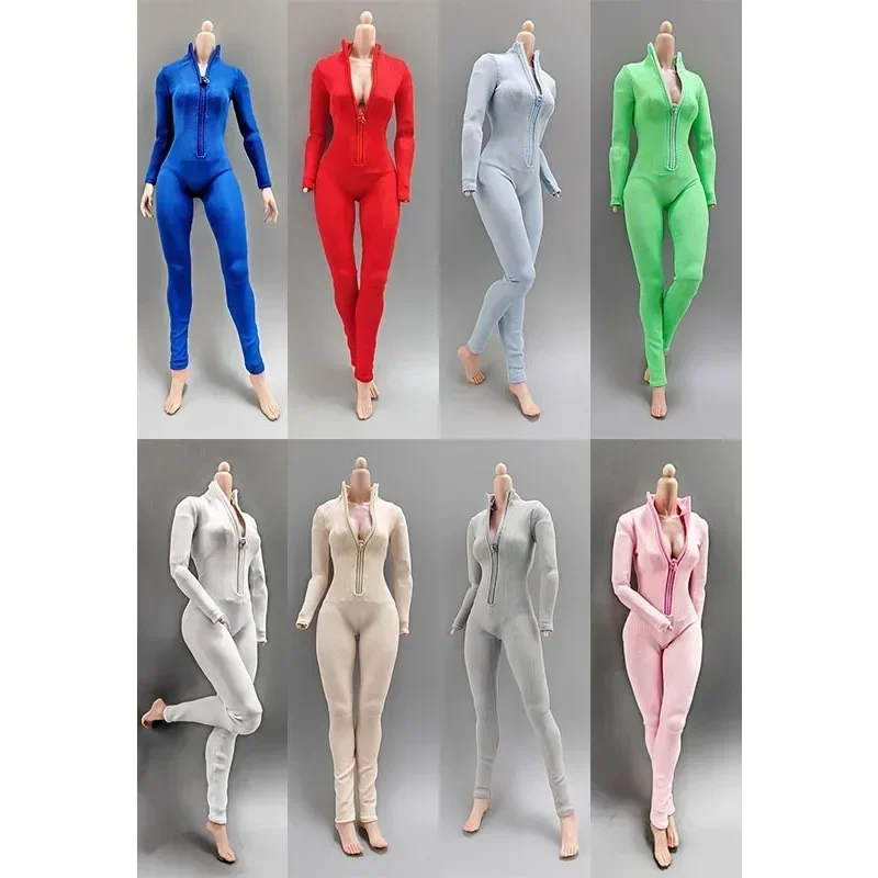 YEESENYIYI 1/6 Scale Female Soldiers High Neck Sexy Zippered Jumpsuit Clothes Model for 12inch Action Figures BJD Dolls