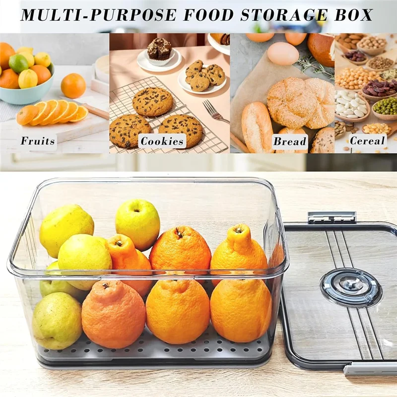 

ABLK Loaf Bread Storage Container With 10L Airtight Bread Box Lid For Kitchen Counter, Time Recording Bread Keeper