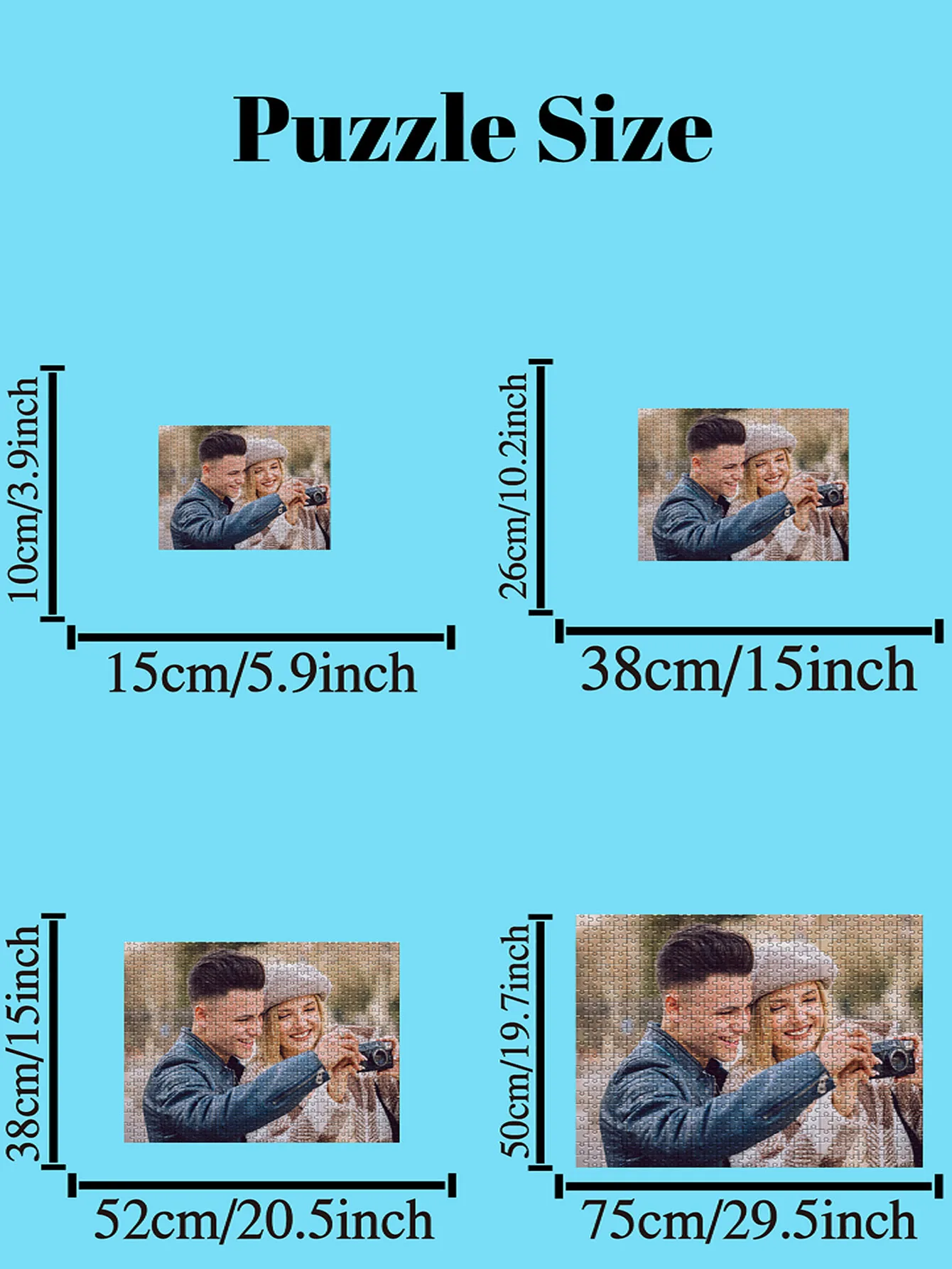 300/35pcs  couple Customized Photo Custom DIY Personalised Photo Portrait Puzzles Customizable Poster For Children Toy Lov
