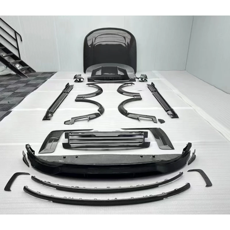 High Quality Dry Carbon Fiber Body Kit Lip Side Skirts Diffuser For Range Rover Upgrade Parts