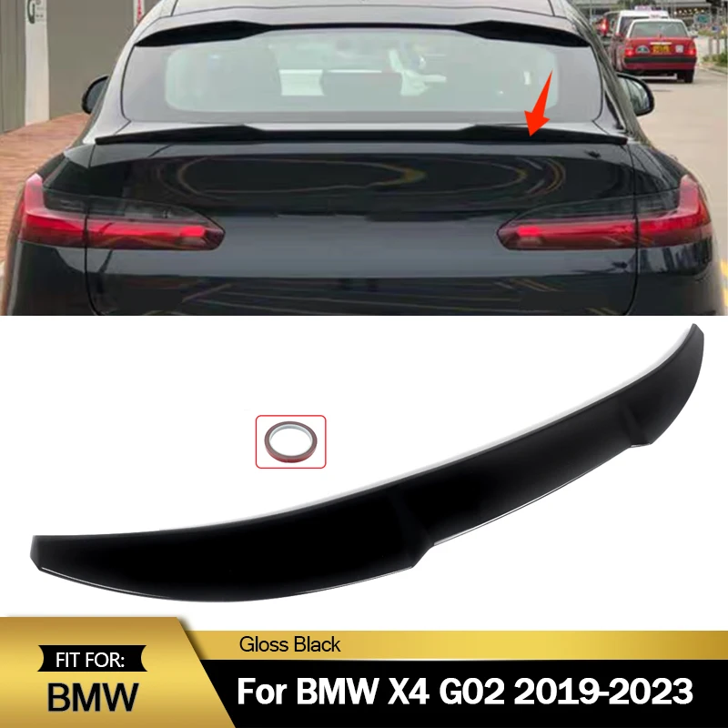 Glossy Black Rear Trunk Spoiler Roof Wing Lip For 2019 2020 2021 2022 BMW X4 G02