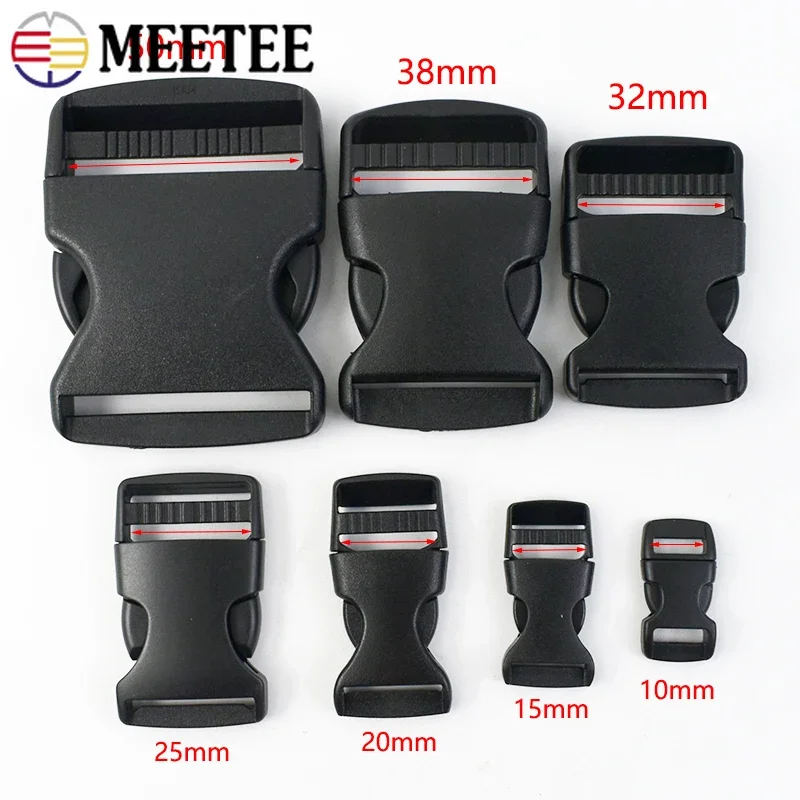 10/20Pcs 10/15/20/25/32/38/50mm Black Plastic Backpack Release Buckles Pet Collar Buckle Belt Adjust Clasp Luggage Accessories