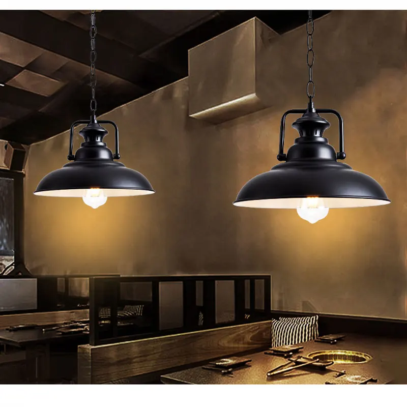 

Retro Industrial Vintage Pendant Lamp Chain Loft Dinging Ceiling Hanging Lights Iron Lampshade Metal Cage Kitchen Fixtures