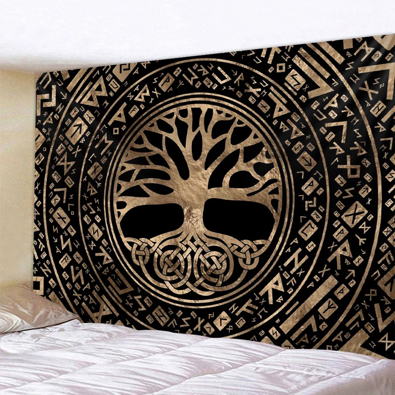 

Mysterious symbol home decoration tapestry Mandala psychedelic scene wall Bohemian decorative bed sheet sofa blanket