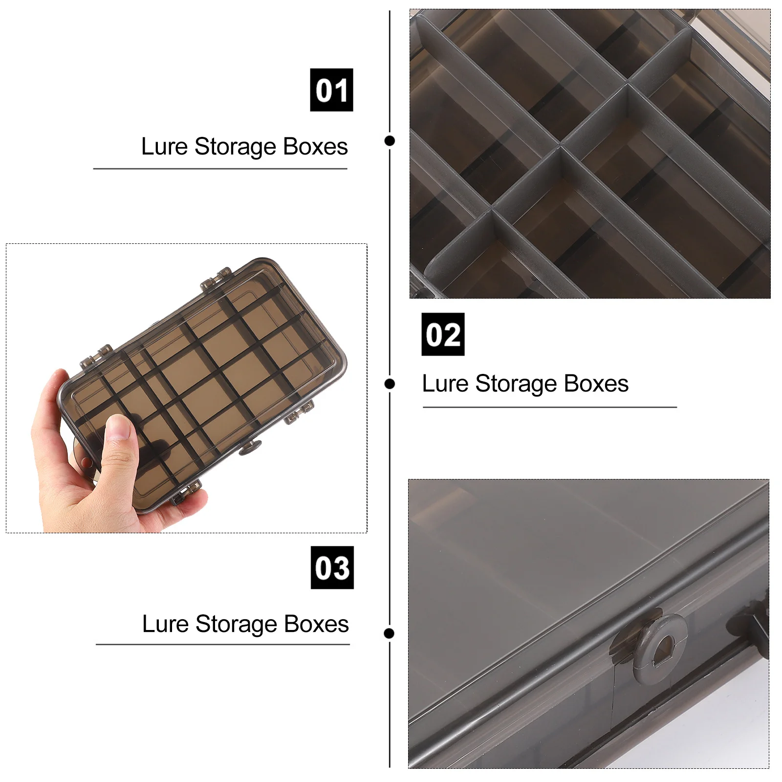 

1pc Double-Side Large Capacity Lure Storage Container Tackle Organizer Bait Hook Case Compartments Fishing Supplies Outdoor