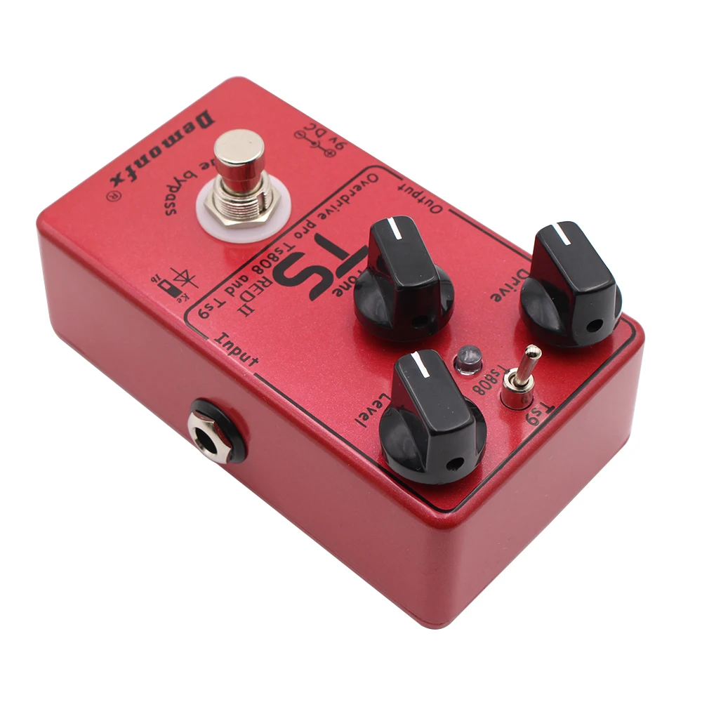 Demon FX TS RED II Gitarreneffektpedal True Bypass Distortion Overdrive Effekt Rot Verbesserte Version V2.0