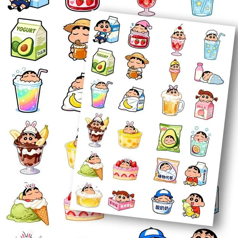 Crayon Shin-chan Nohara Shinnosuke Shiro Cartoon Cute Secondary Sticker Creative Animation Peripheral Hand Account Mini Sticker - view 5