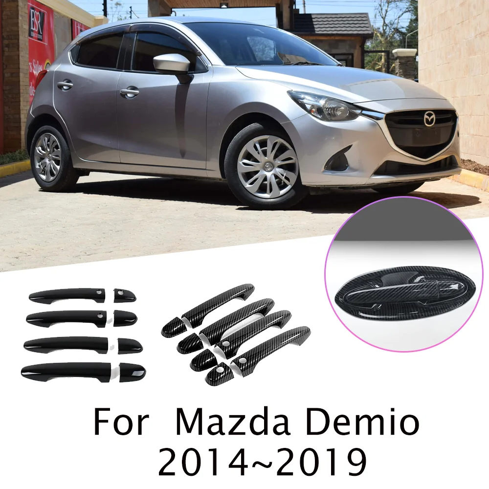 

Для Mazda Demio 2014 ~ 2019 2015 2016 2017 2018 левый руль автомобиля наружная дверная ручка крышка защитные наклейки декоративные аксессуары