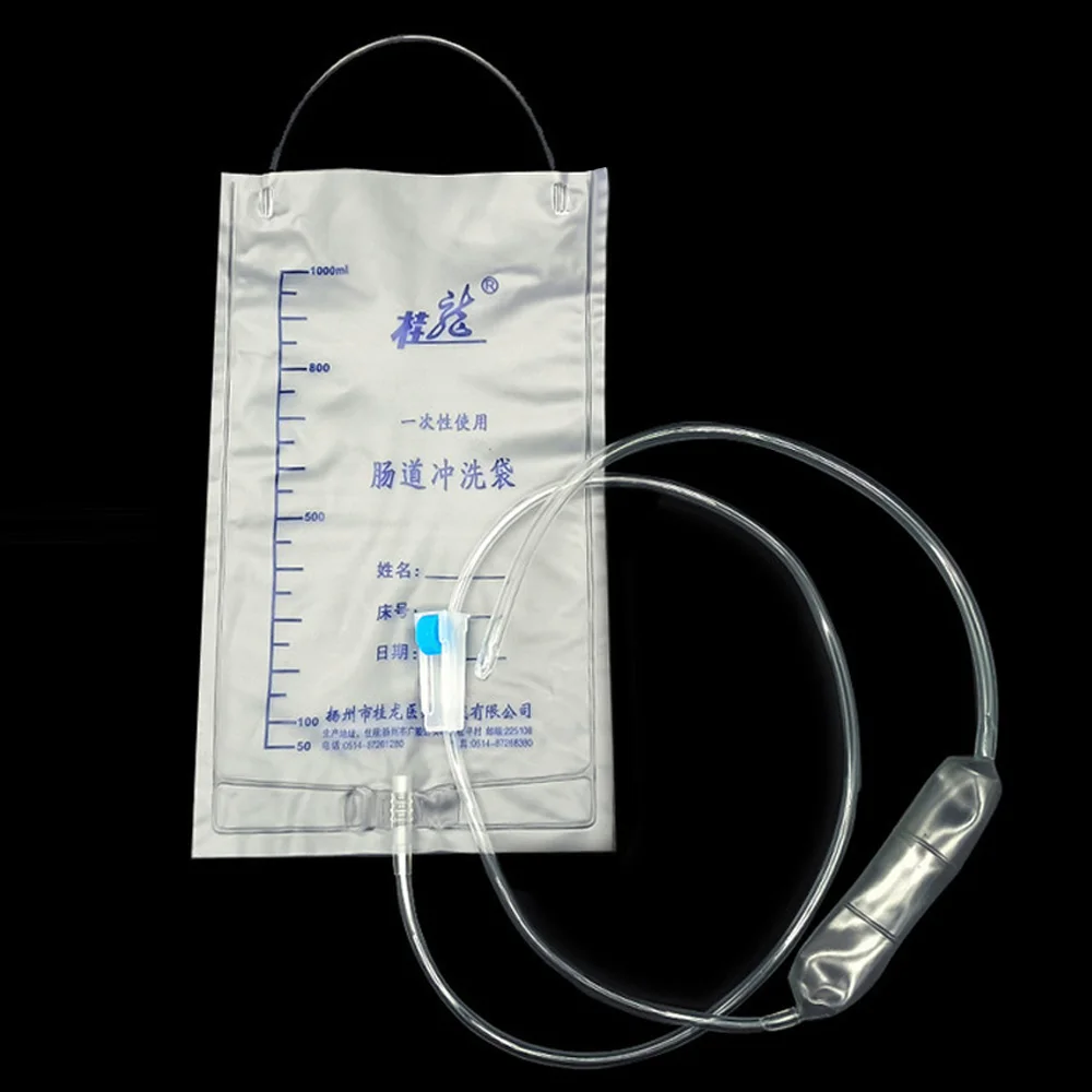 1/2/3/4/5/10 قطعة منظف طبي غسل الأمعاء حقنة شرجية حقيبة متعددة الوظائف فلوشير الإمساك الشرج المهبل الأنظف 1000 مللي