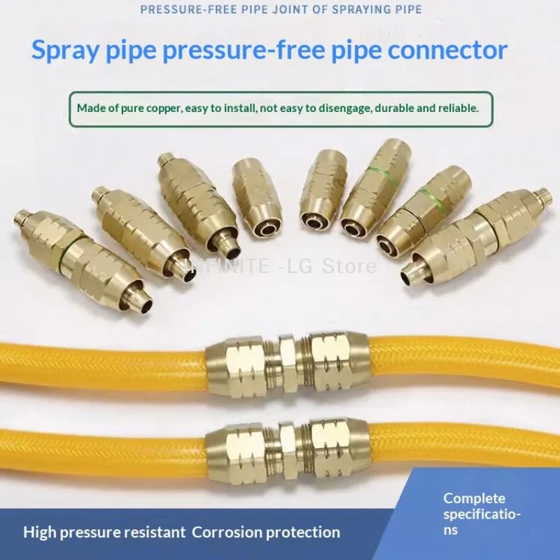 

Pressure Hose Adapter Quick Connection Agricultural Spray Pipe Adapter Copper Repair Extension High-Pressure Water Pipe Joint